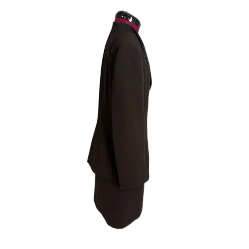 Le Suit Skirt Suit Woman's Size 16 Brown 2-Piece Set Blazer & Skirt